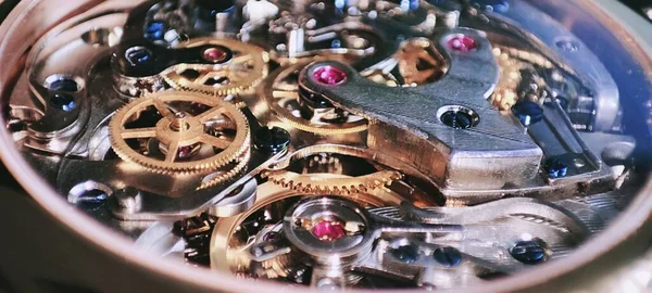 close up of a mechanical watch