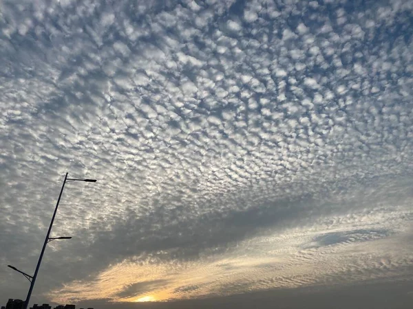 stock image beautiful sunset sky with clouds, evening cloudscape 