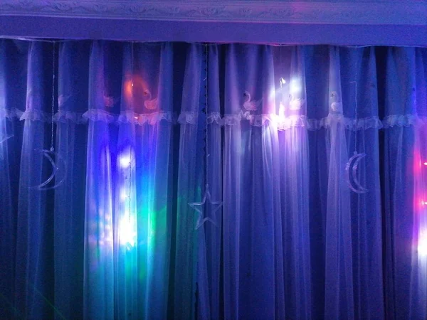 curtain with curtains and lights