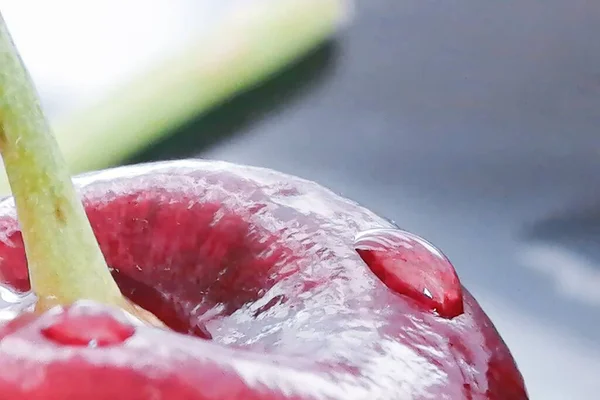 ice cream with red berries on a white background