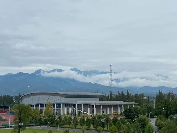 view of the city of the park in the mountains