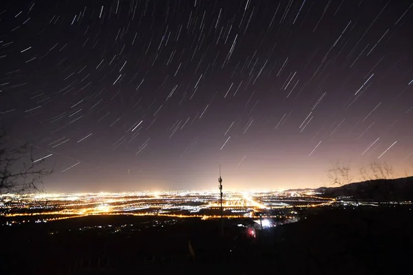 Vista Nocturna Ciudad Capital Del Estado Israel — Foto de Stock