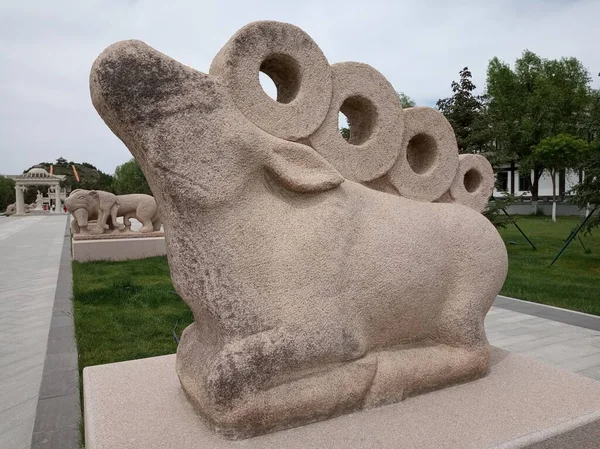 stone sculpture in the park