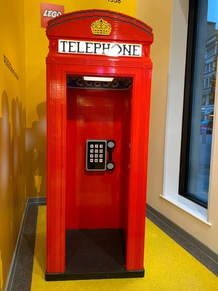 red telephone booth in the street