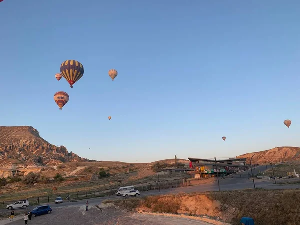 hot air balloon in the desert