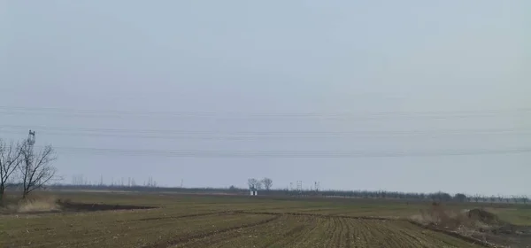 a beautiful shot of a field with a road in the background