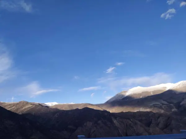 stock image beautiful landscape with mountains and clouds