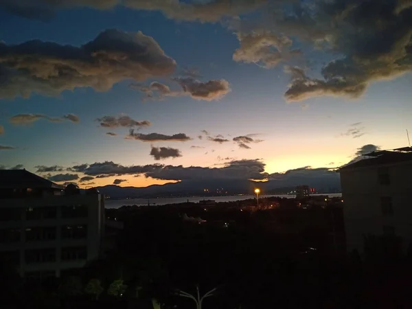 stock image beautiful sunset over the city