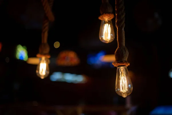 light bulb hanging on ceiling