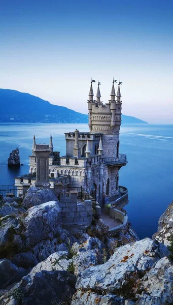 beautiful view of the castle in the sea