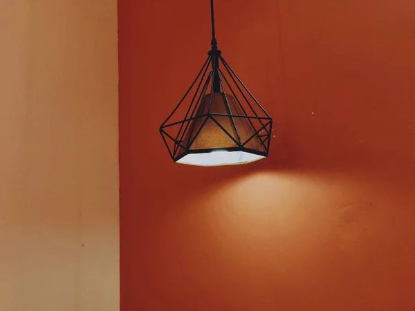 lamp hanging on a wall