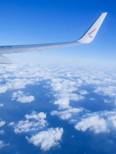 wing of a plane in the sky