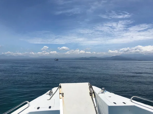 view of the sea and the boat