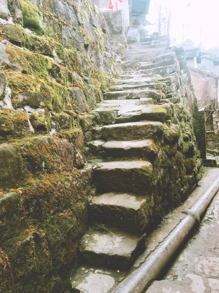 old stone stairs in the city of the ancient town of the capital of the most famous landmark of the