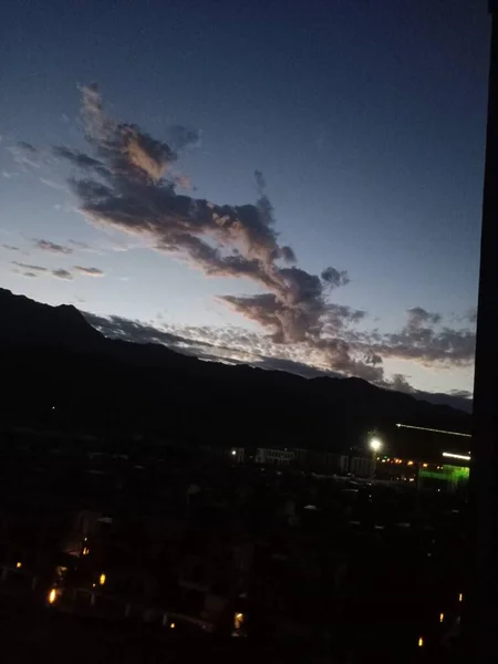 beautiful night sky, sky with clouds, nature cloudscape and atmosphere