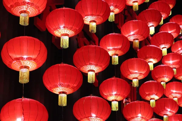 red and white lanterns in the chinese style