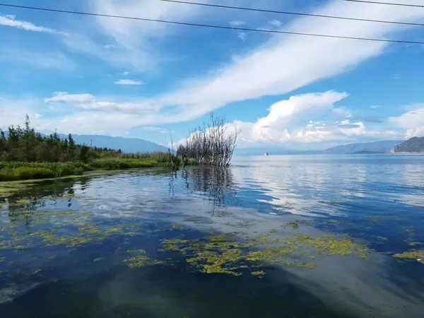 Pemandangan Indah Dengan Danau Latar Belakang — Stok Foto