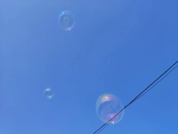 blue sky with bubbles