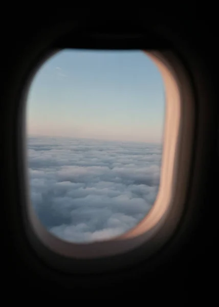aerial view of the airplane window, seen from the plane