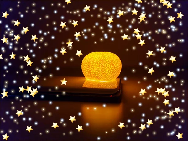 gold star with stars isolated on dark background