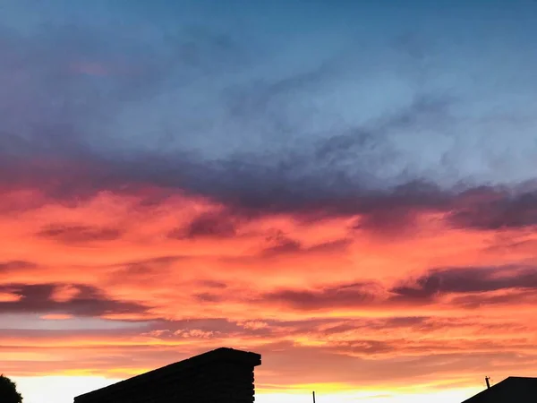 stock image beautiful sunset sky with clouds