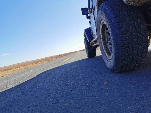 road tire on the highway