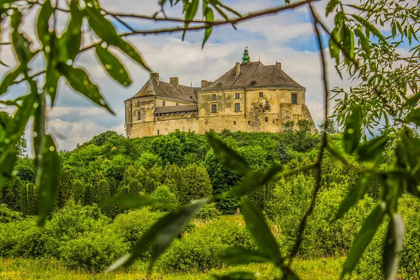 Doskonały i piękny widok na stary zamek na wzgórzu — Zdjęcie stockowe