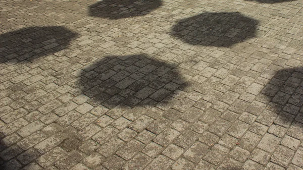 Flor di mattoni e ombre sulla strada — Foto Stock