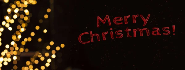 Frohe Weihnachten Winterurlaub Postkarte Tapete Banner Bild Auf Schwarzem Hintergrund — Stockfoto