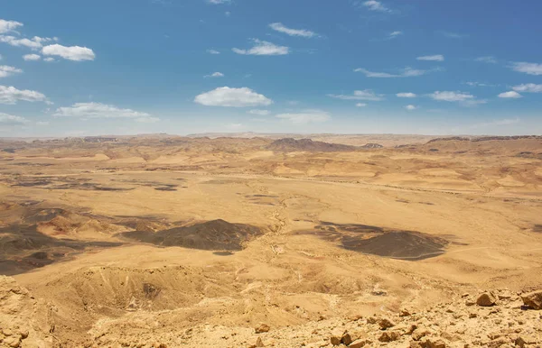Пустыня Вид Сверху Пейзаж Пустыни Пейзаж Пустыни Горизонта Линии Горы — стоковое фото