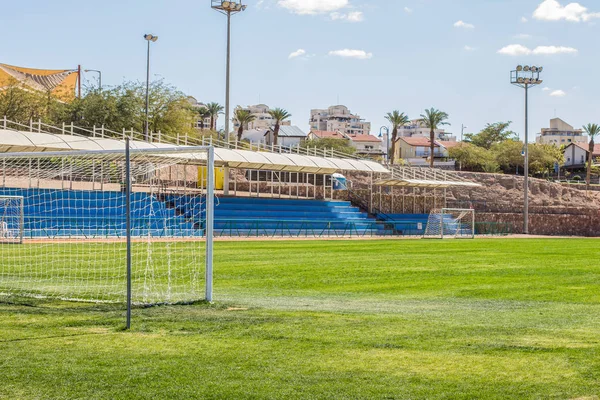 rustic local empty football stadium field sport space