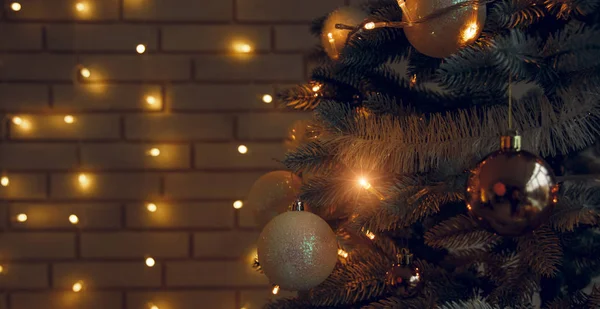 Різдвяний Фон Святковий Шпалери Плакат Картина Сутінках Інтер Єру Прикрашених — стокове фото