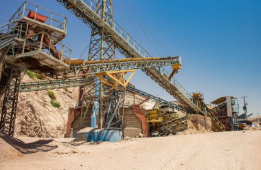 not working abandoned industrial factory object in desert dry scenic environment