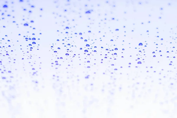 Stylish white smooth perspective surface with blue tone and water drops after rain wallpaper pattern background picture — Stock Photo, Image