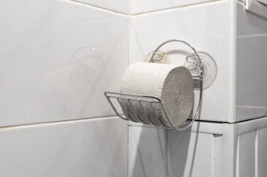 Tuvalet köşesindeki tuvalet kağıdı rulosu.