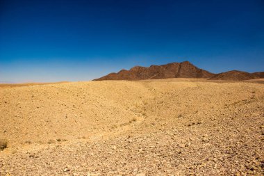 global warming climate changes concept, landscape scenic view of desert dry ground soft focus foreground waste land environment