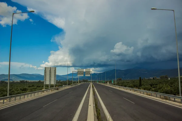 Infrastruktura Doprava Symetrie Fotografie Prázdné Auto Silniční Dálnice Tropické Asijské — Stock fotografie