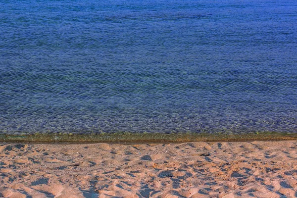 Sand Grund Strand Enkelt Landskap Vacker Utsikt Och Medelhavet Blå — Stockfoto