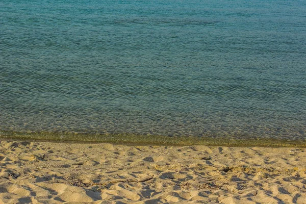 Sand Grund Strand Enkelt Landskap Vacker Utsikt Och Medelhavet Blå — Stockfoto