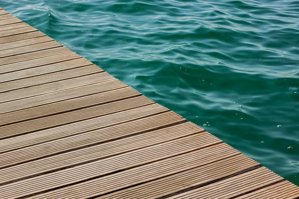 Piso Cubierta Madera Textura Fondo Línea Diagonal Agua Azul Verde — Foto de Stock