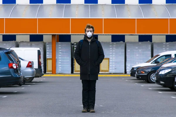 Quarantena Condizioni Mediche Concetto Immagine Persona Sola Maschera Medicina Nel — Foto Stock