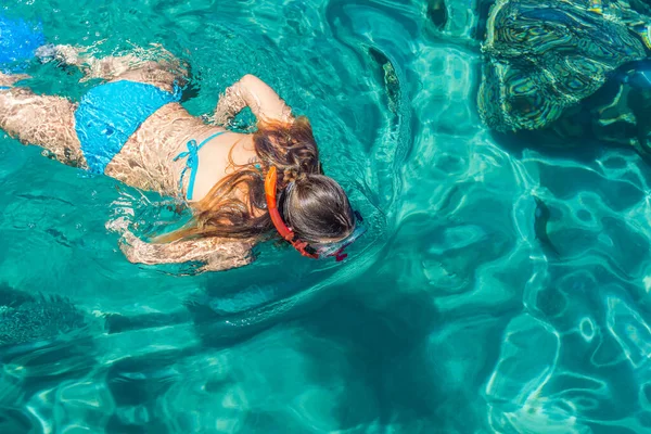 Mar Natação Aquamarine Limpo Atividade Água Conceito Férias Verão Por — Fotografia de Stock