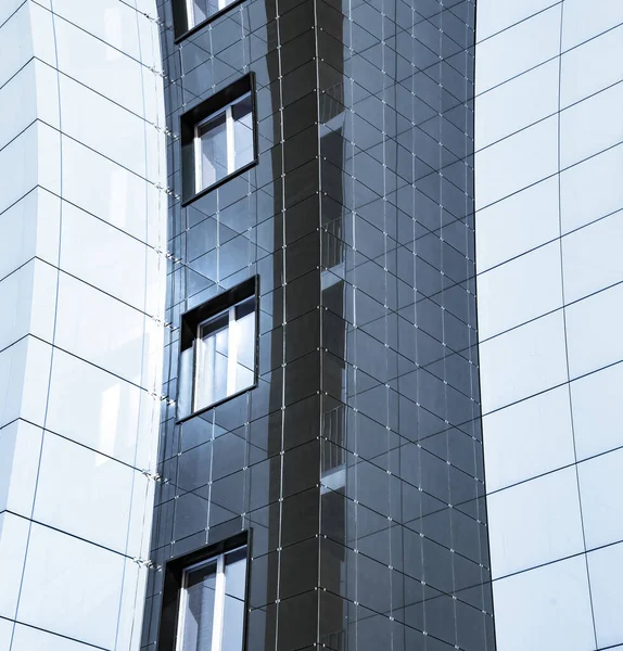 Abstraktní Moderní Architektura Mrakodrap Budova Pozadí Vnější Přesýpací Hodiny Křivky — Stock fotografie