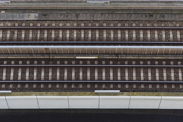 鉄道軌道輸送産業オブジェクトトップビュー壁紙背景コンセプト画像 — ストック写真