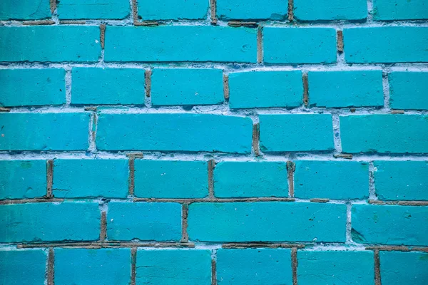 Cegła Ściana Trendy Kolor Aquamarine Grunge Tapety Tło Obiekt Koncepcja — Zdjęcie stockowe