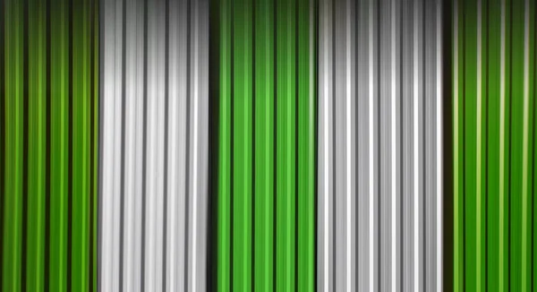 Metalik Endüstriyel Yüzey Odaklı Olmayan Beyaz Yeşil Çizgili Grafik Duvar — Stok fotoğraf