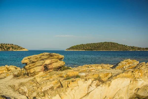 Penhasco Linha Costeira Rochosa Deserto Sul Europeu Mediterrâneo Zona Costeira — Fotografia de Stock