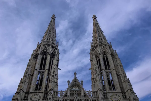 Katedrála Věže Středověké Architektury Náboženství Budova Vnější Fasáda Městský Pohled — Stock fotografie