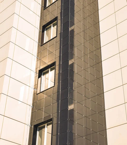 Moderní Architektura Bydlení Budova Pozadí Vnější Stránky Zeď Okno Městský — Stock fotografie