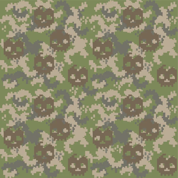 Crâne camouflage texture pixel — Image vectorielle